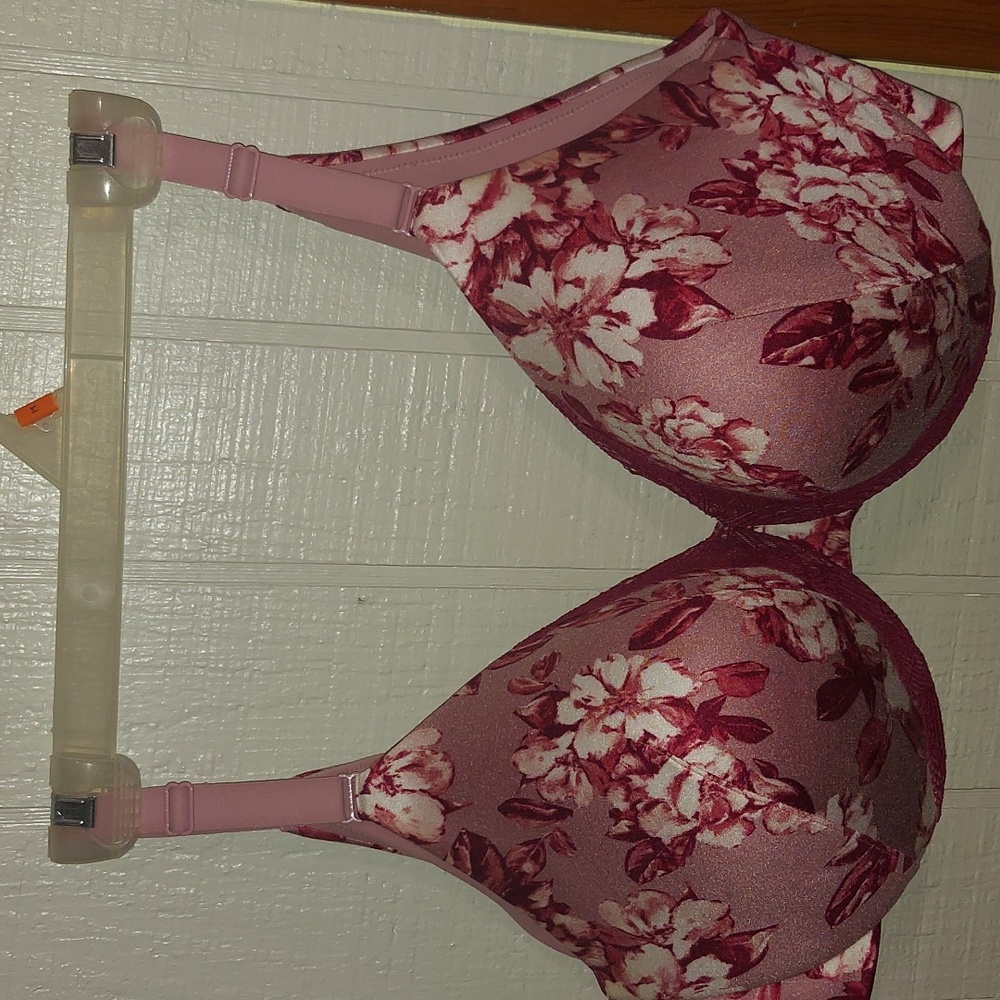 Pink/red floral bra